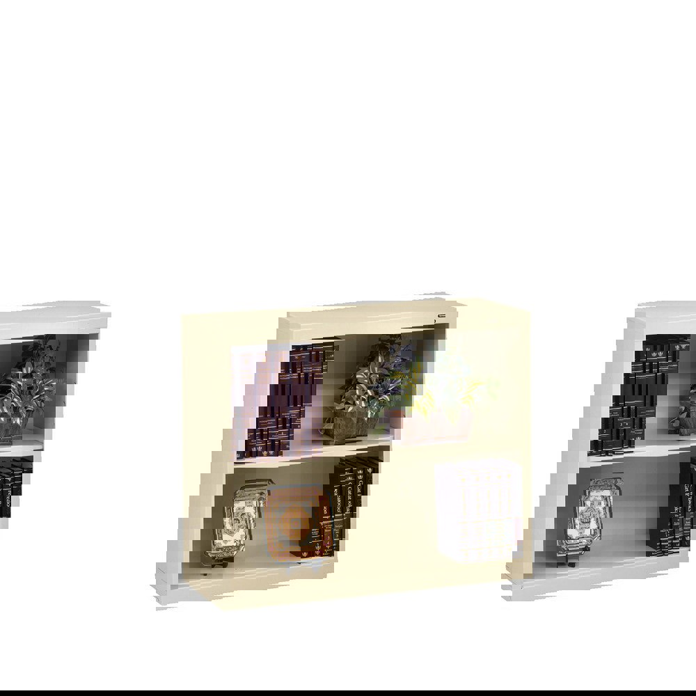 Metal Bookcase, Two-Shelf, 34.5w x 13.5d x 28h, Putty